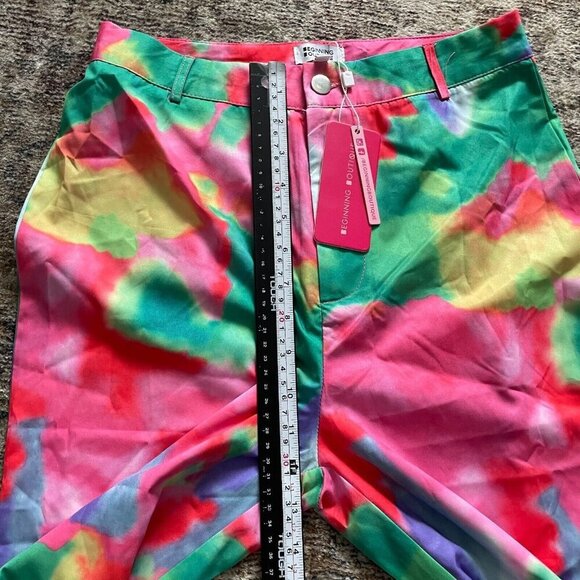 Beginning Boutique NWT Madilyn Rainbow Pant Women M Groovy Rave Disco 70s Hippie - Picture 12 of 14